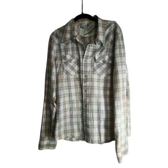 Hollister Other - Hollister Shirt Snap Up Men's Size L Snap To Pointed Collar Plaid Western